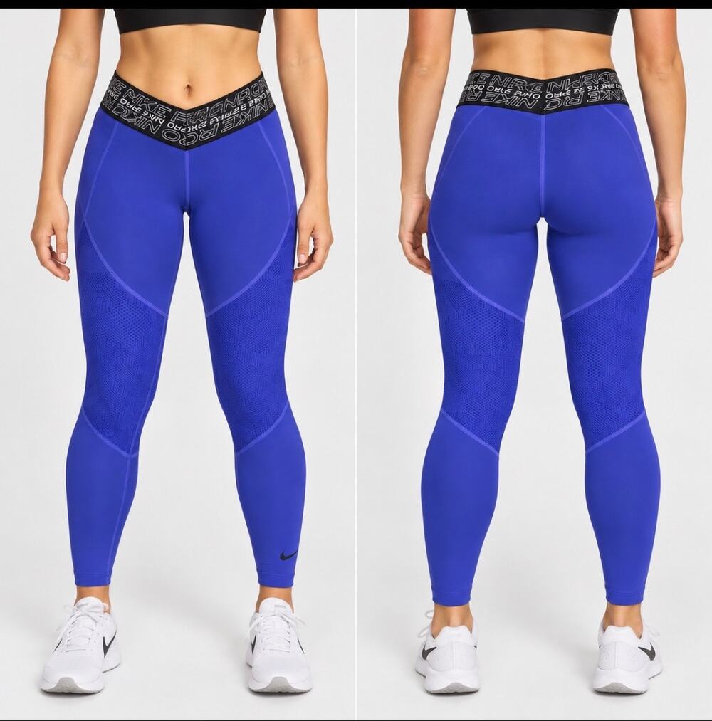 Nike Pro Dri-FIT Twist Waist Compression Leggings Purple S CJ4187-518